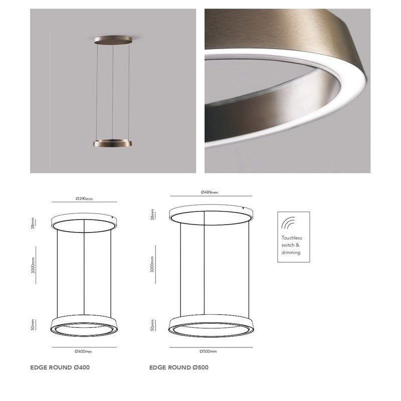 LIGHT POINT EDGE ROUND Ø500 12,5W+24,5W LED