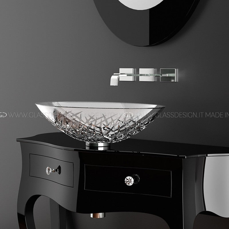GLASS DESIGN ICE OVAL SMALL LAVABO