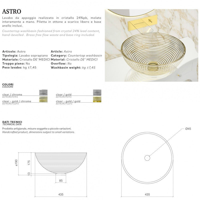 GLASS DESIGN ASTRO LAVABO