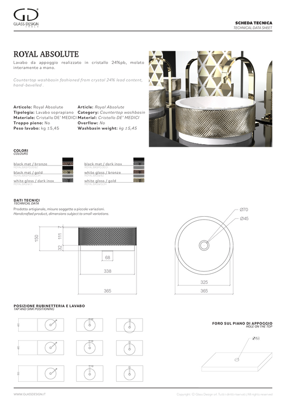 GLASS DESIGN ROYAL ABSOLUTE 40 LAVABO
