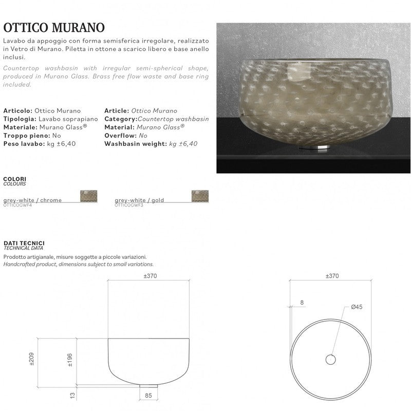 GLASS DESIGN OTTICO MURANO LAVABO