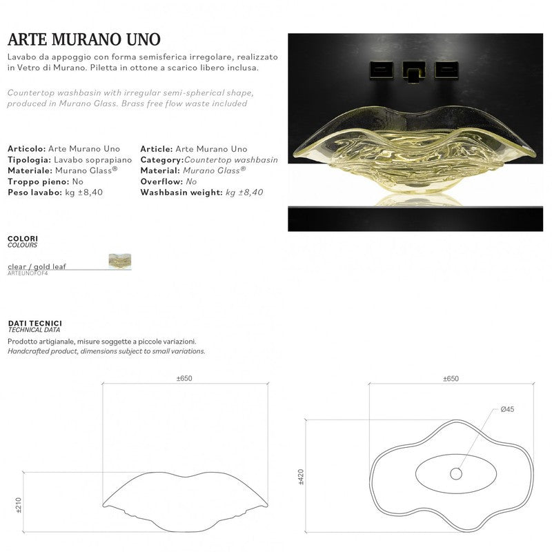 GLASS DESIGN ARTE MURANO UNO LAVABO