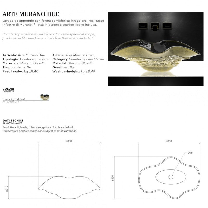 GLASS DESIGN ARTE MURANO DUE LAVABO