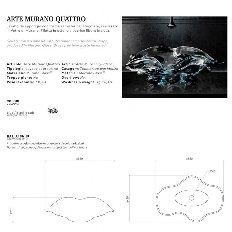 GLASS DESIGN ARTE MURANO QUATTRO WASHBASIN