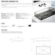 GLASS DESIGN SKYLINE MARBLE XL WASHBASIN