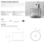 GLASS DESIGN XTREME MARBLE MEDIUM BASIN