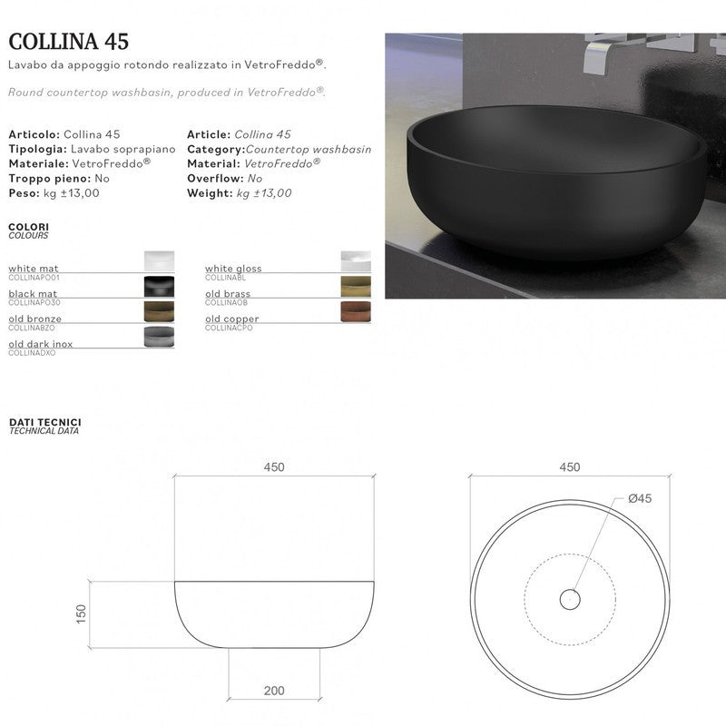 GLASS DESIGN COLLINA 45 LAVABO