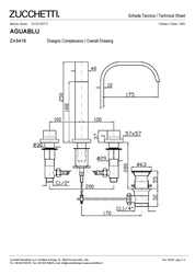 ZUCCHETTI AGUABLU 3-HOLE BASIN MIXER WITH WASTE