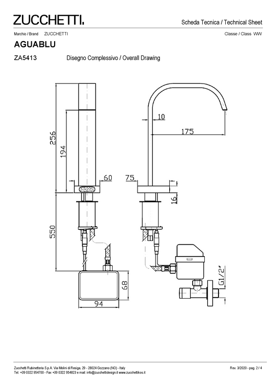 ZUCCHETTI AGUABLU ELECTRONIC BASIN MIXER