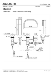ZUCCHETTI AGUABLU 5-HOLE DECK MOUNTED BATH MIXER WITH PULL-OUT HAND SHOWER