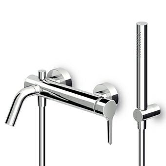 ZUCCHETTI MEDAMEDA MIX SINGLE LEVER BATH/SHOWER MIXER WITH DIVERTER, AERATOR AND SHOWER SET WITH HANDHELD SHOWER