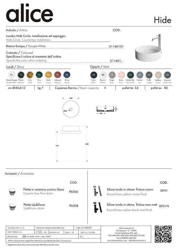 ALICE CERAMICA HIDE CIRCLE BASIN