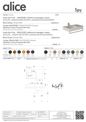 ALICE CERAMICA LAVABO SPY 81X46 PLAN