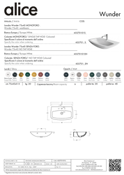 ALICE CERAMICA WUNDER WASHBASIN 75X45