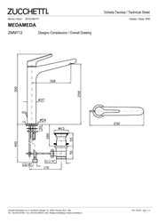 ZUCCHETTI MEDAMEDA MIX BASIN MIXER WITH HIGH SPOUT WITH AERATOR AND WASTE