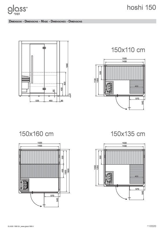 GLASS HOSHI SAUNA FINLANDESE 150