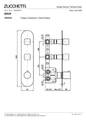 ZUCCHETTI BRIM RECESSED THERMOSTATIC SHOWER MIXER WITH TWO STOPCOCKS