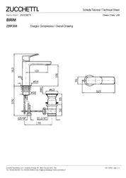 ZUCCHETTI BRIM MIX SINGLE LEVER BASIN MIXER WITH AERATOR AND WASTE