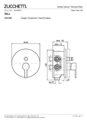 ZUCCHETTI GILL MIX RECESSED SINGLE-LEVER BATH/SHOWER MIXER WITH DIVERTER