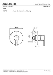 ZUCCHETTI GILL MIX SINGLE LEVER 1-WAY BUILT-IN SHOWER MIXER
