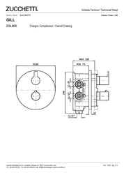 ZUCCHETTI GILL RECESSED THERMOSTATIC SHOWER MIXER WITH STOPCOCK