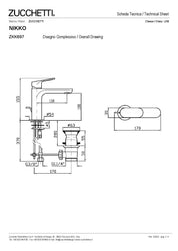ZUCCHETTI NIKKO MIX MONOCOMANDO LAVABO CON AERATORE E SCARICO
