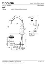 ZUCCHETTI PAN MIX SINGLE-LEVER BIDET MIXER WITH AERATOR AND WASTE