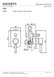 ZUCCHETTI PAN MIX BUILT-IN BATH/SHOWER SINGLE-LEVER MIXER WITH DIVERTER