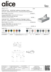 ALICE CERAMICA LAVABO SPY 55X25