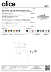 ALICE CERAMICA LAVABO SPY 81X46