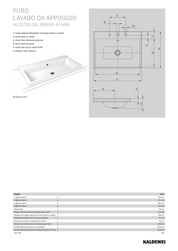 KALDEWEI PURO LAVABO DA APPOGGIO 40mm