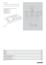 KALDEWEI PURO LAVABO DA APPOGGIO 120mm