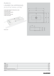 KALDEWEI PURO S COUNTERTOP WASHBASIN 120mm