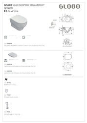 GLOBO GRACE RIMLESS WALL-HUNG TOILET
