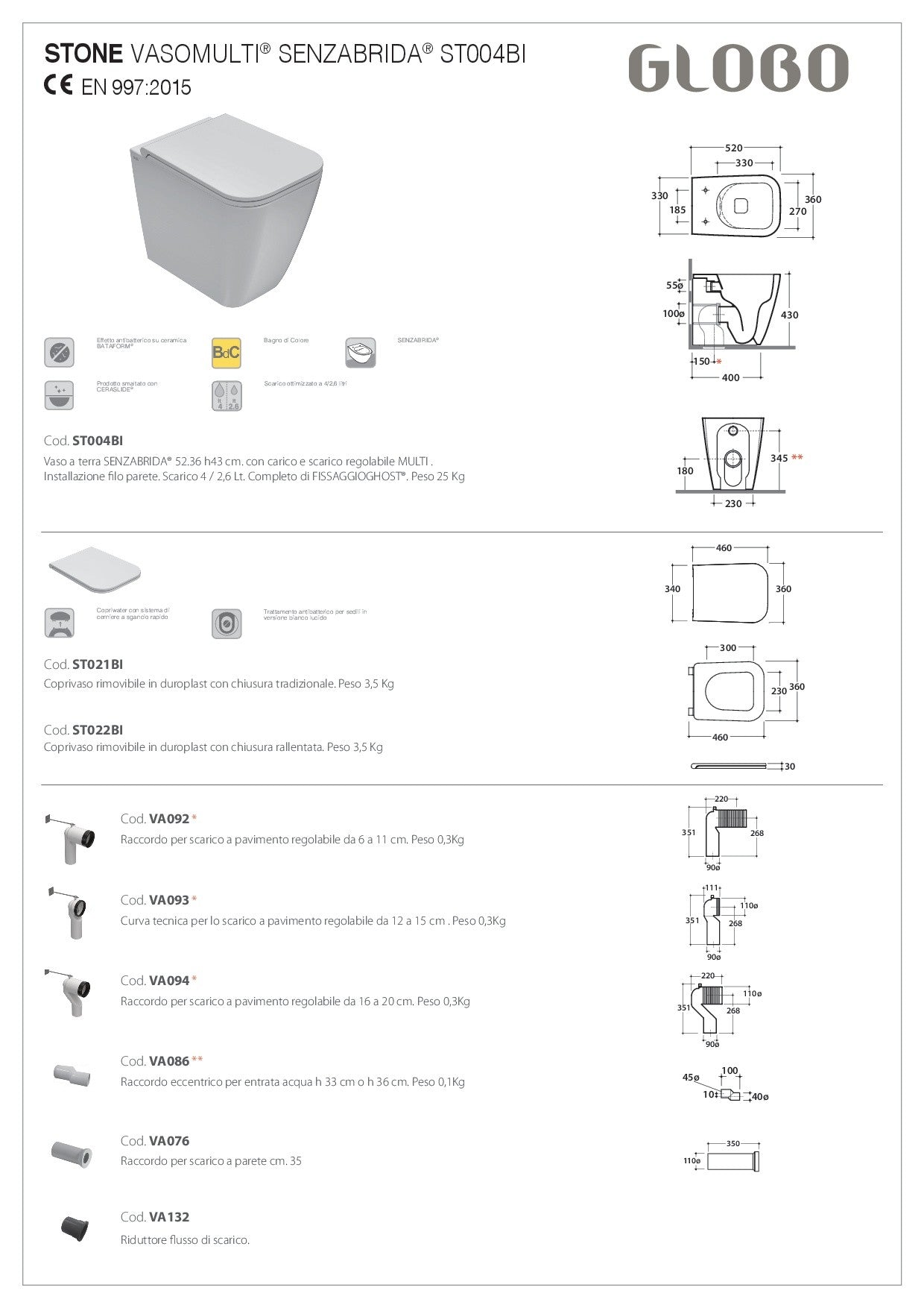 GLOBO STONE FLOOR-STANDING BASIN
