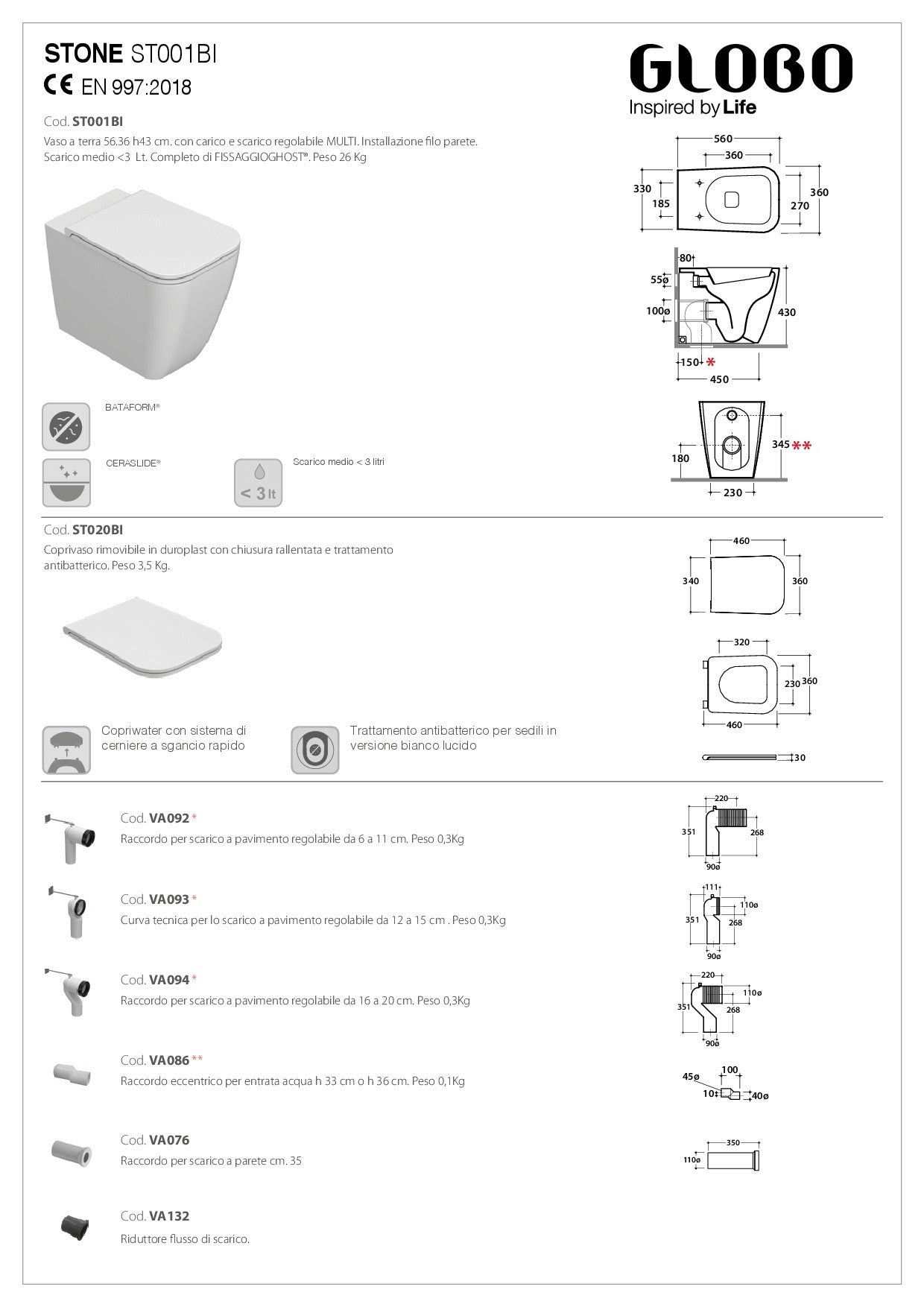 GLOBO STONE FLOOR-STANDING BASIN