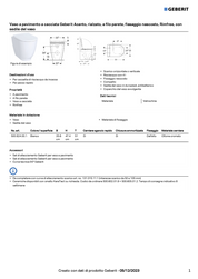 GEBERIT WC ACANTO A TERRA CON SEDILE DEL VASO