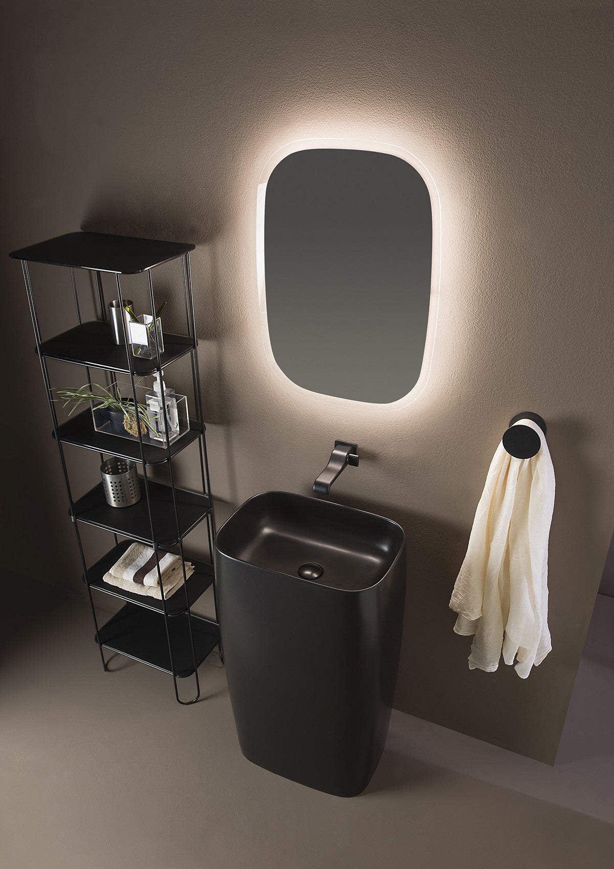 FLAMINIA MONOFLAG LAVABO FREESTANDING A PARETE