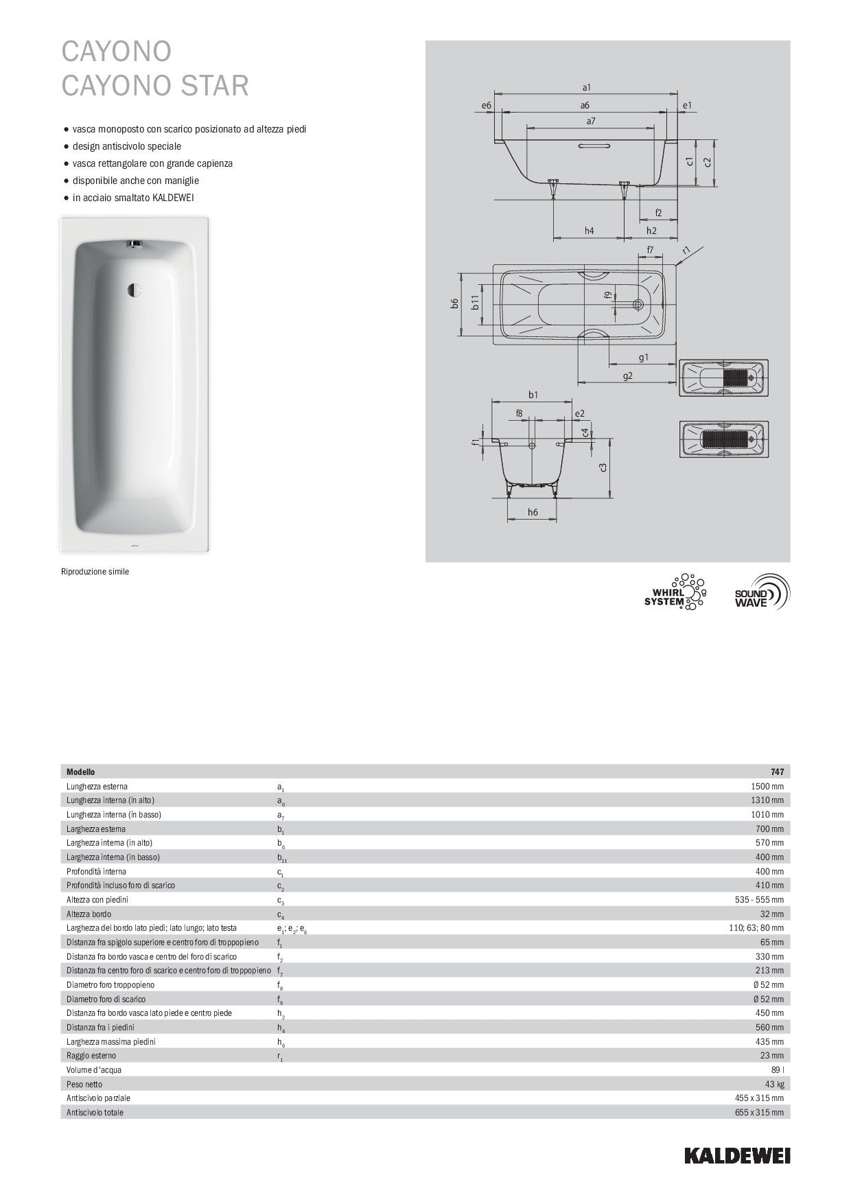 KALDEWEI CAYONO BATHTUB