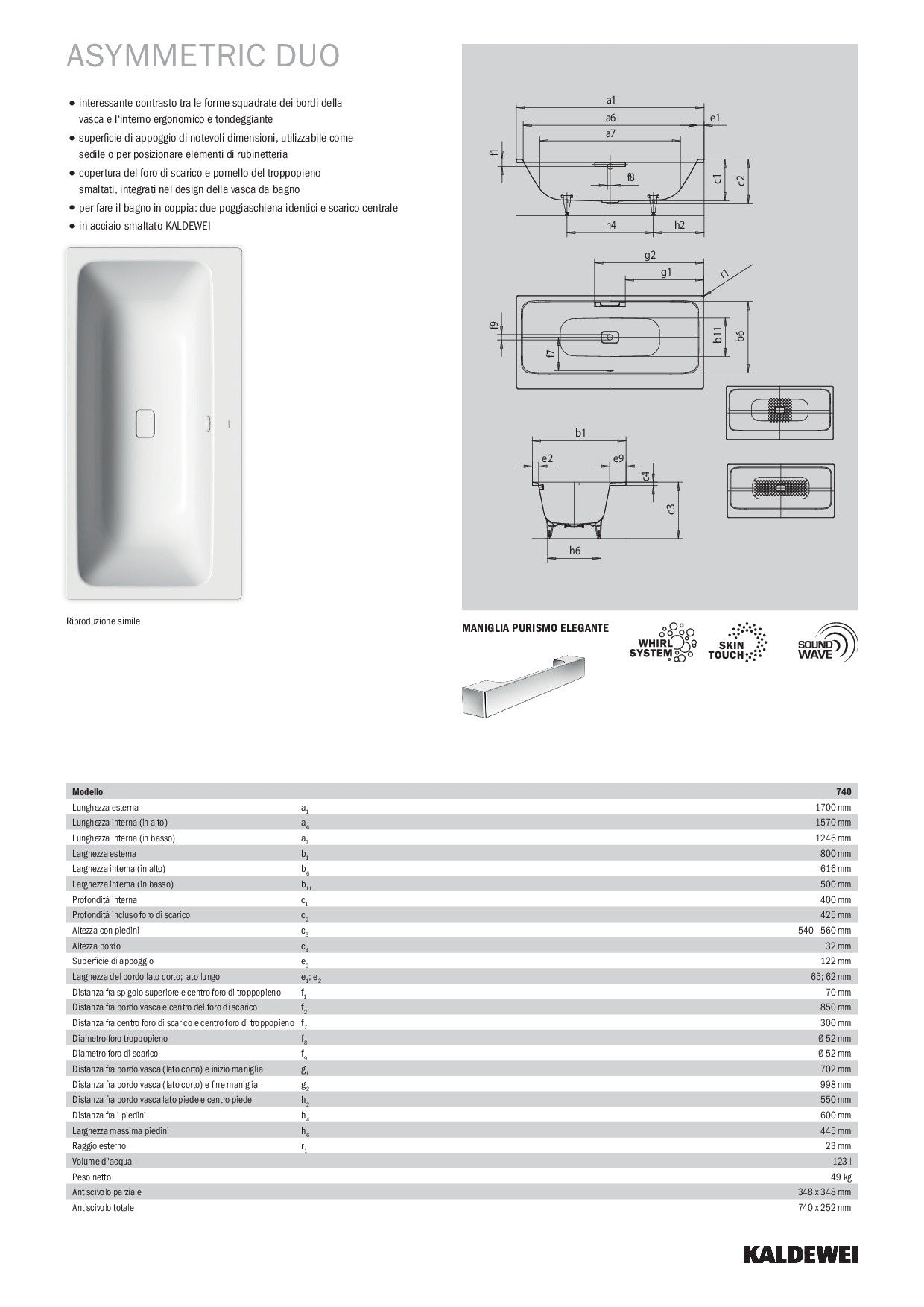 KALDEWEI MEISTERSTUCK ASYMMETRIC DUO BATHTUB