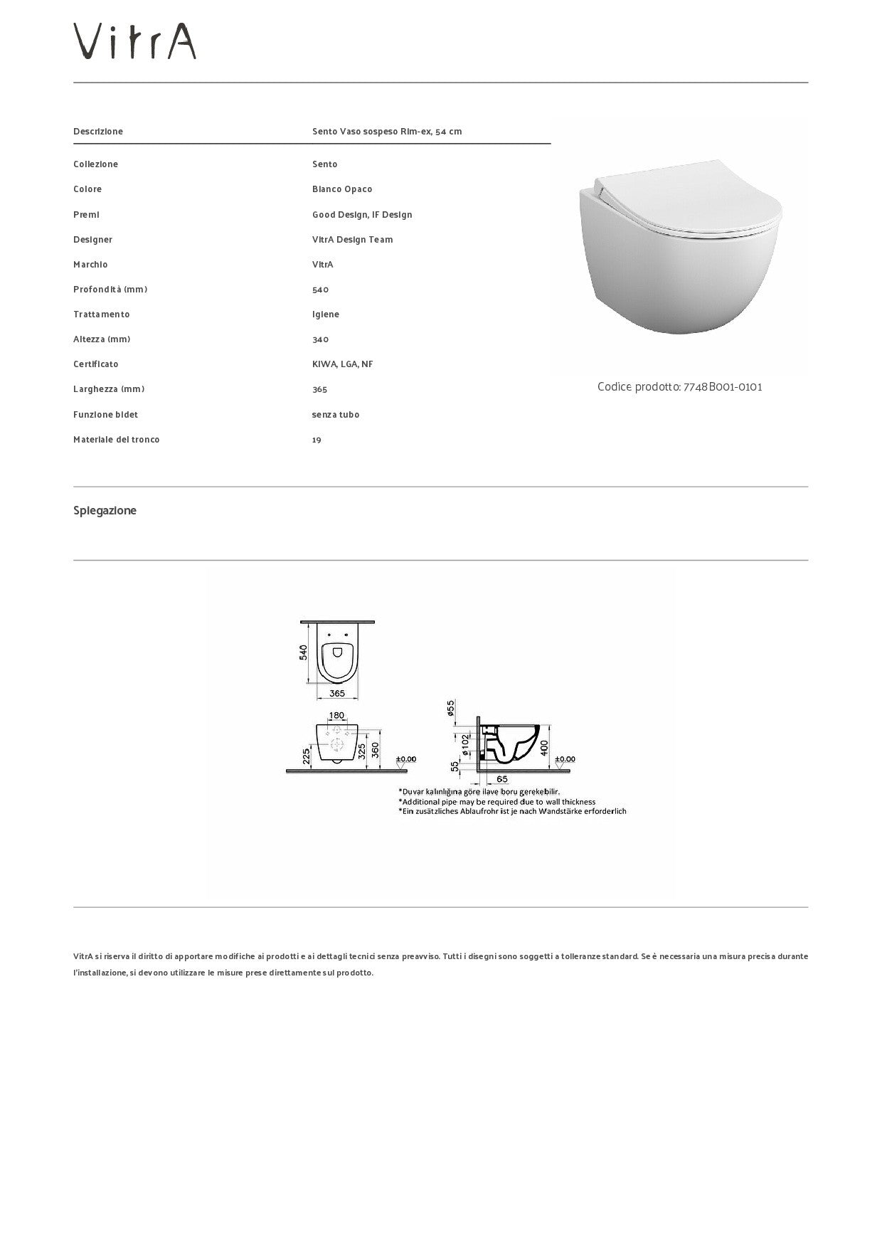 VITRA VASO SOSPESO SENTO