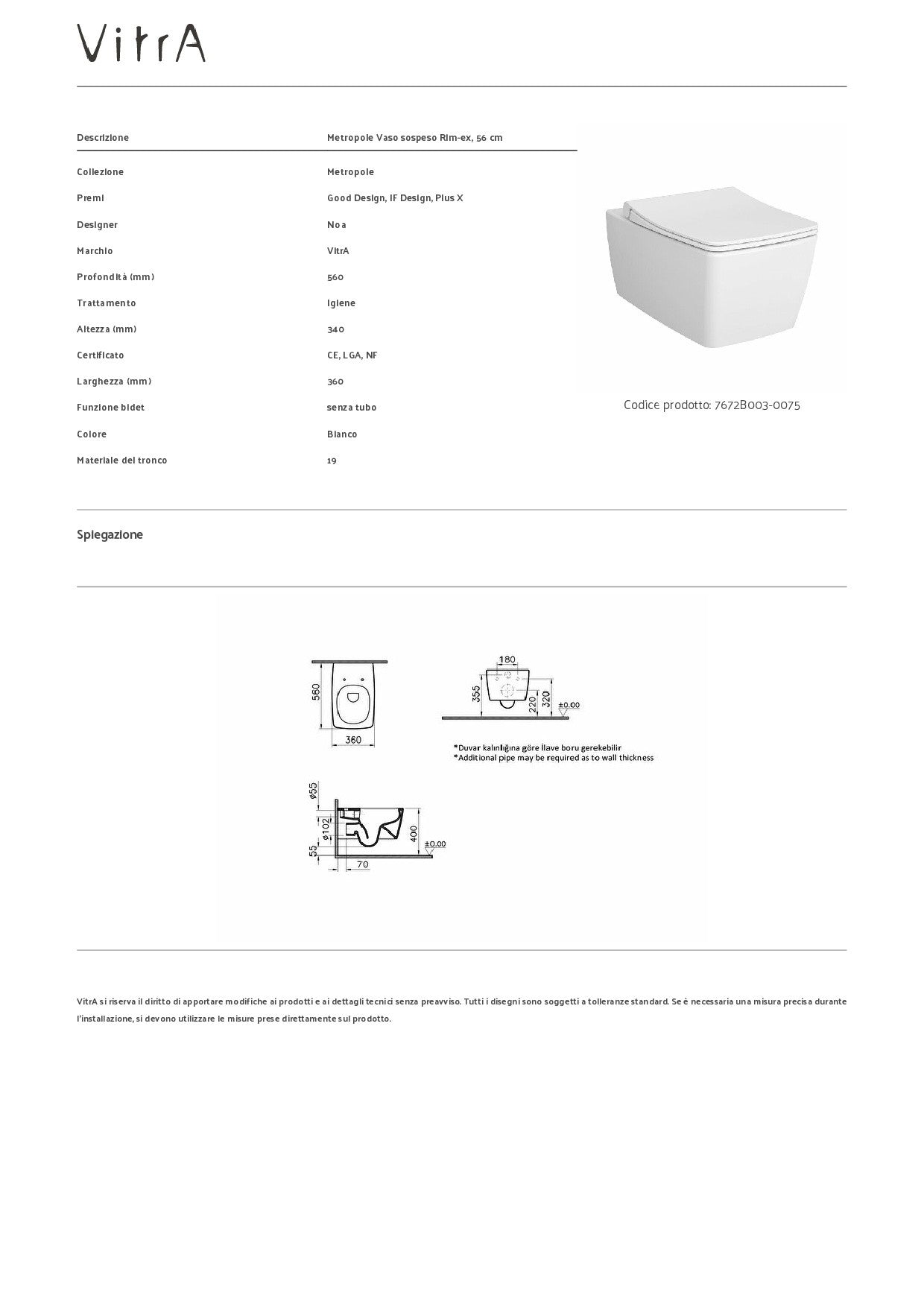 VITRA VASO SOSPESO METROPOLE
