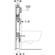 GEBERIT MODULO COMBIFIX PER VASO SOSPESO CON CASSETTA DI RISCIACQUO SIGMA 8 cm