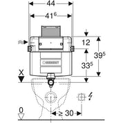 GEBERIT CASSETTA DI RISCIACQUO DA INCASSO OMEGA 12 cm