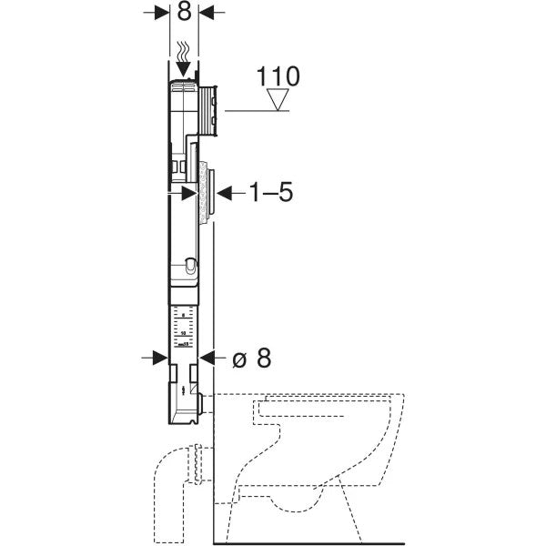 GEBERIT SIGMA 8 cm BUILT-IN CISTERN