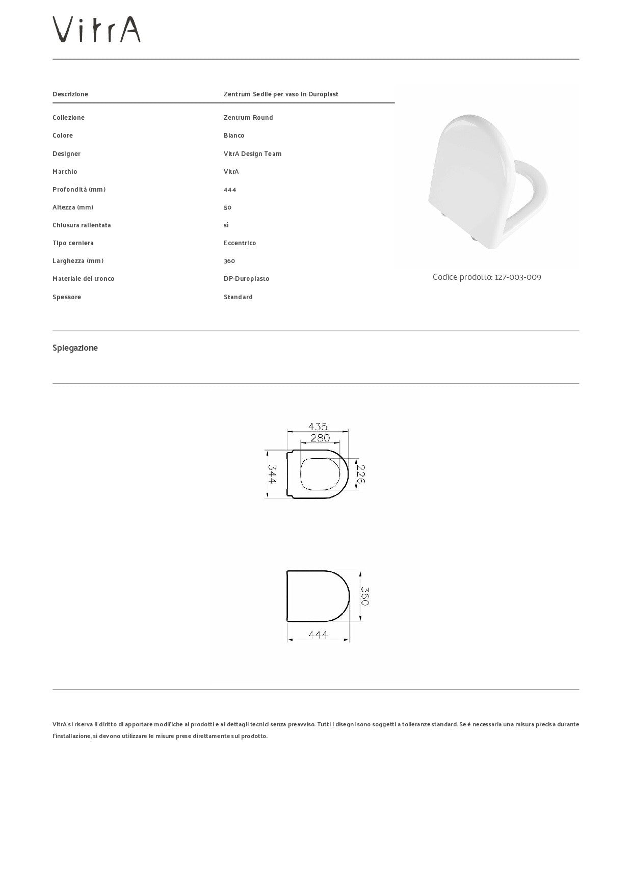 VITRA SEDILE ZENTRUM ROUND PER VASO IN DUROPLAST