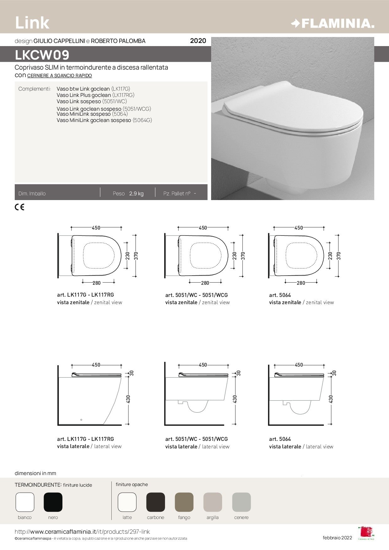 FLAMINIA LINK SLIM SOFT-CLOSE TOILET SEAT