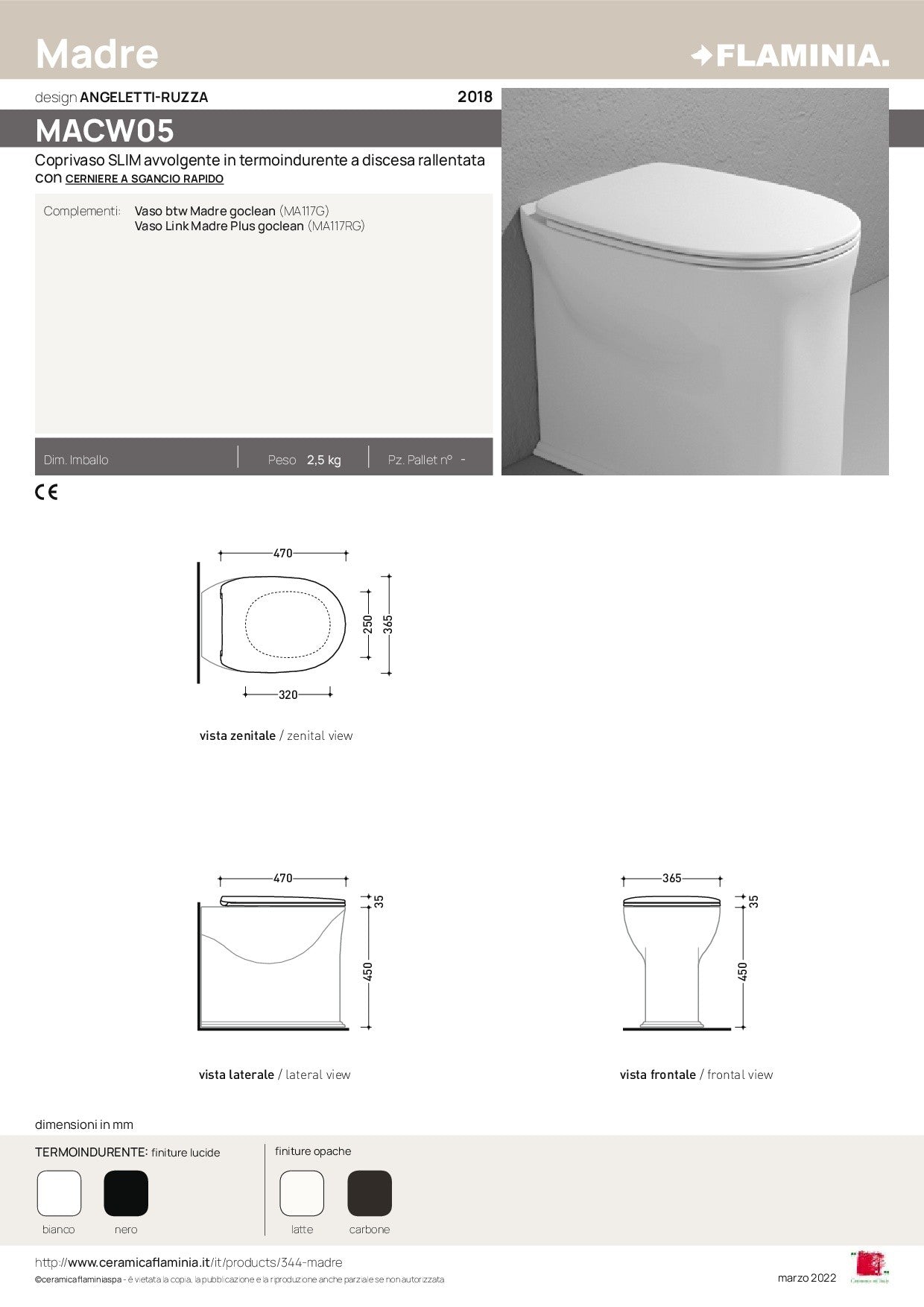 FLAMINIA MADRE SLIM SOFT-CLOSE TOILET SEAT