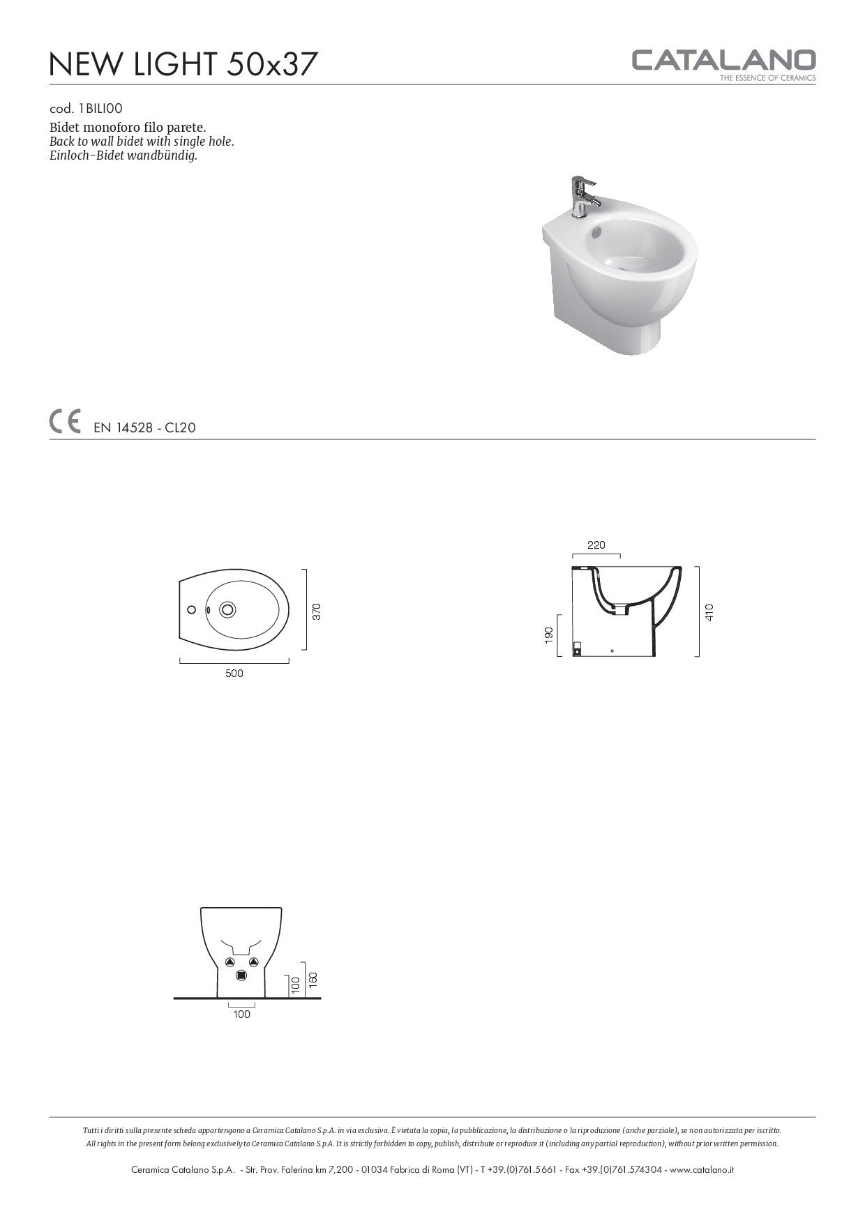 CATALANO NEW LIGHT 50 SET VASO C/COPRIVASO CHIUSURA TRADIZIONALE + BIDET
