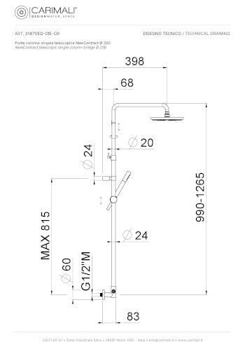 CARIMALI NEW CONTRACT TELESCOPIC ROUND SHOWER COLUMN